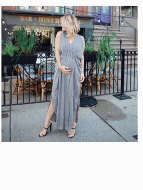 Hatch Maternity Naya Caftan Maxi Dress in Ditsy Floral Sz S/M